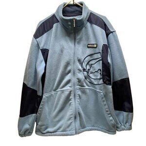 Ecko UNLTD Men's Full Zip X-Large Baby Blue Navy Rhino Logo Mock Neck Fleece GUC